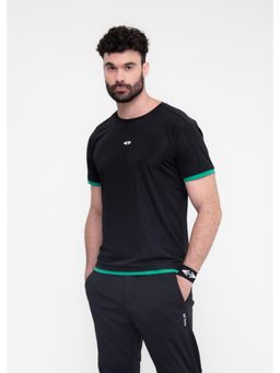STRCH - Men Black Nylon Gym T-shirt Black