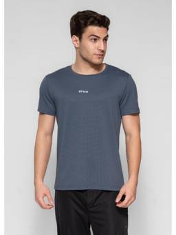 STRCH - Men Grey Textured Active T-shirt