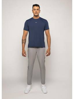 STRCH - Men Navy Blue Comfort Round Neck T-shirt