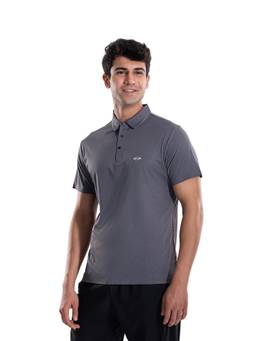STRCH - Men Grey Reflect Pro Nylon Polo T-shirt