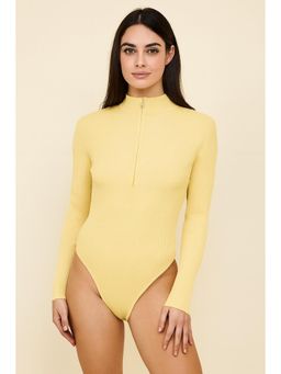 NOBARR - Yellow Ribbed Cotton Bodysuit