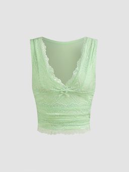 Cider - Lace Crop Tank Top