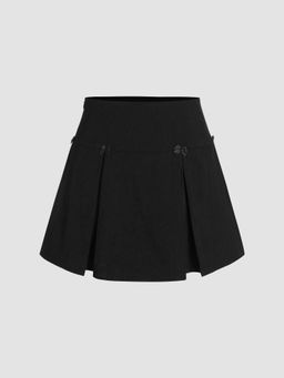 Cider - Pleated Bowknot Mini Skort