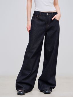 Cider - Denim Mid Rise Pocket Wide Leg Jeans
