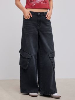 Cider - Denim Mid Rise Solid Pocket Jeans