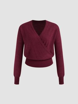 Cider - Knitted Solid Long Sleeve Top