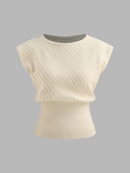 Cider - Knitted Round Neckline Solid Vest