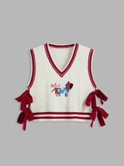 Cider - BEST FRIEND Knitted Dog Knotted Contrasting Binding Vest