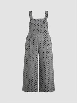 Cider - Wool-blend Square Neck Floral Pocket Wide Leg Jumpsuit Curve & Plus