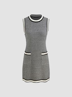 Cider - Contrasting Edge Button Pocket Knitted Dress