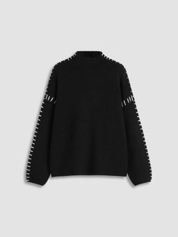 Cider - Knit Round Neckline Solid Stitch Long Sleeve Top