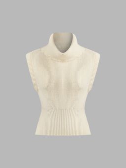 Cider - Knit High Neck Solid Split Vest