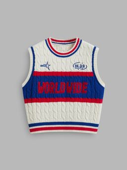 Cider - Worldwide Graphic Knit Round Neckline Vest