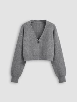 Cider - V-neck Zip Up Cardigan