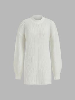 Cider - Knitted High Neck Oversized Mini Dress