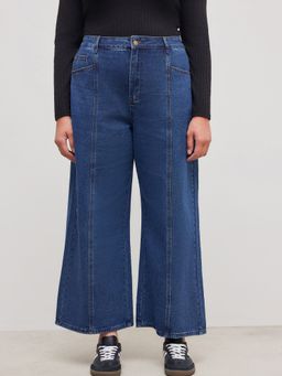 Cider - Denim Mid Rise Pocket Wide Leg Jeans Curve & Plus