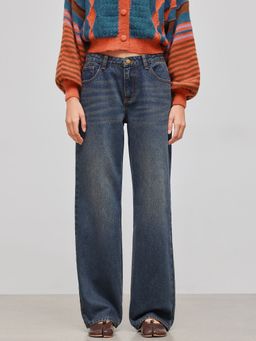 Cider - Denim Low Rise Solid Pocket Straight Leg Jeans