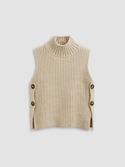 Cider - Knit High Neck Side Split Vest