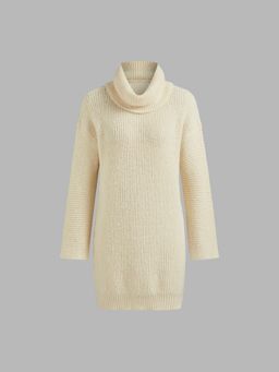 Cider - Knit High Neck Oversized Mini Dress