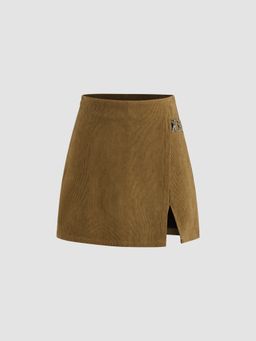 Cider - Corduroy Mid Rise Split Skort