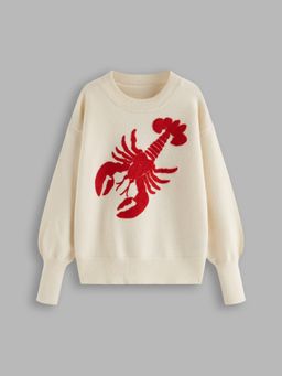 Cider - Knit Lobster Pattern Oversized Sweater