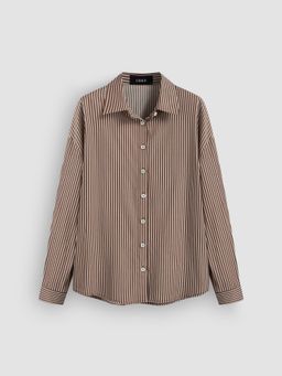 Cider - Cotton-blend Collar Striped Button Up Shirt