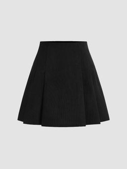 Cider - Corduroy Mid Rise Pleated Mini Skirt