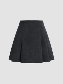 Cider - Corduroy Mid Rise Pleated Mini Skirt
