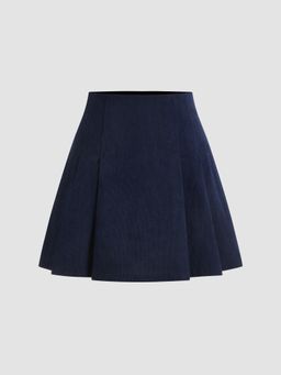 Cider - Corduroy Mid Rise Pleated Mini Skirt