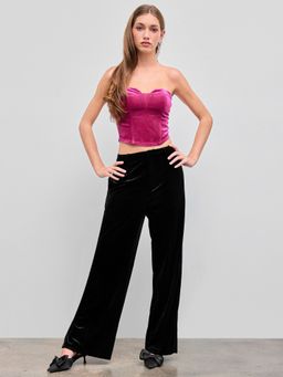 Cider - Velvet Mid Rise Pocket Straight Leg Trousers