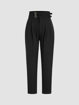 Cider - High Rise Double Belted Tapered Trousers