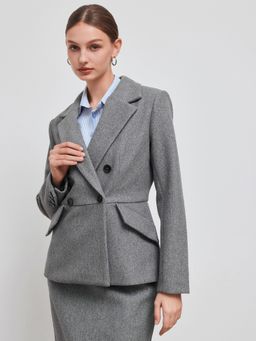 Cider - Wool-look Notched Collar Blazer