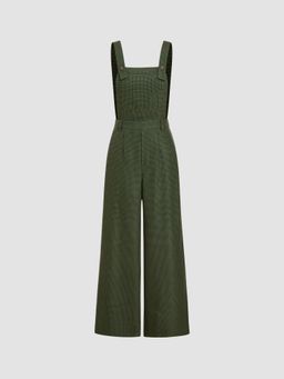 Cider - Houndstooth Pocket Straight Leg Jumpsuit