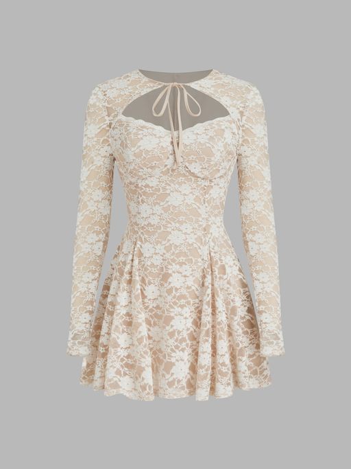 slim fit dress slacks Mariah Floral Lace Corset Mini Dress White Floral / M main image 0