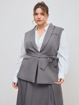 Cider - Blazer Vest With Belt Curve & Plus