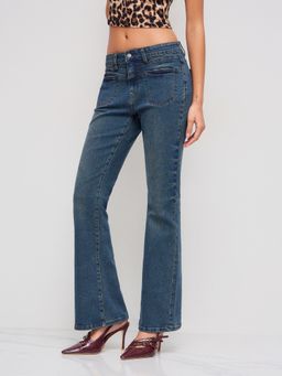 Cider - High Stretch Denim Low Rise Pocket Flared Jeans