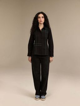 Prakriti Jaipur - Black Green Thread Shirt
