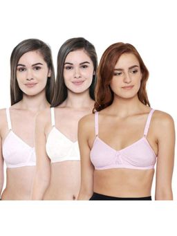 Bodycare - Pack of 3 Premium Perfect Coverage Bra In Pink-Peach & Purple Colour