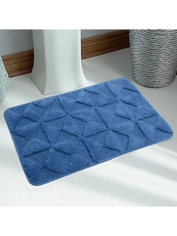 Saral Home - Cotton Anti-Slip Bath Mat (Blue, 50 x 80 cm)