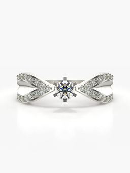 Valanova - Hallmarked 14K White Gold Certified Lab Grown Diamond Ring