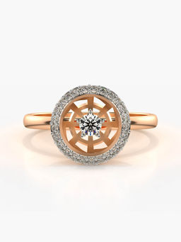 Valanova - Hallmarked 14K Rose Gold Certified Lab Grown Diamond Ring