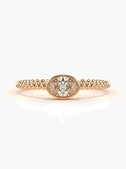Valanova - Hallmarked 14K Rose Gold Certified Lab Grown Diamond Ring