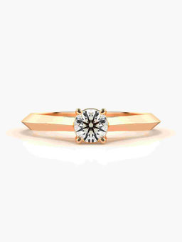 Valanova - Hallmarked 14K Rose Gold Certified Lab Grown Diamond Ring