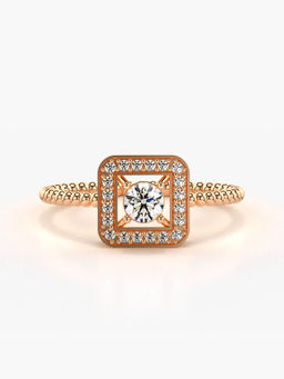 Valanova - Hallmarked 14K Rose Gold Certified Lab Grown Diamond Ring