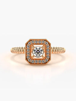 Valanova - Hallmarked 14K Rose Gold Certified Lab Grown Diamond Ring