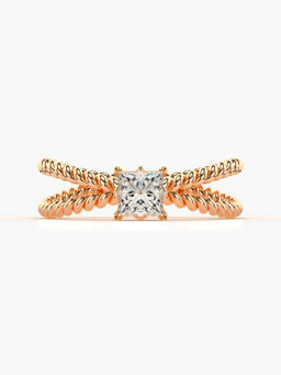 Valanova - Hallmarked 14K Rose Gold Certified Lab Grown Diamond Ring