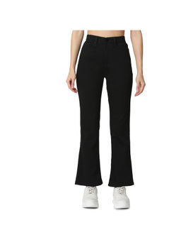 Spykar - Women Black Boot Cut Fit High Rise Cotton Lycra Casual Jeans