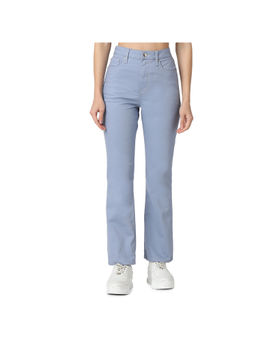 Spykar - Women Blue Boot Cut Fit High Rise Cotton Lycra Casual Jeans