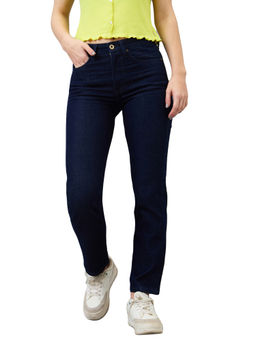 Spykar - Women Navy Blue Slim Fit Mid Rise Cotton Lycra Casual Jeans