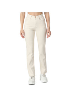 Spykar - Women Beige Slim Fit Mid Rise Cotton Lycra Casual Jeans